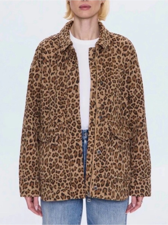 pistola Jackets & Blazers - Pistola Cecile Quilted Feline Leopard Print Jacket L Boho Chic Fall Fashion